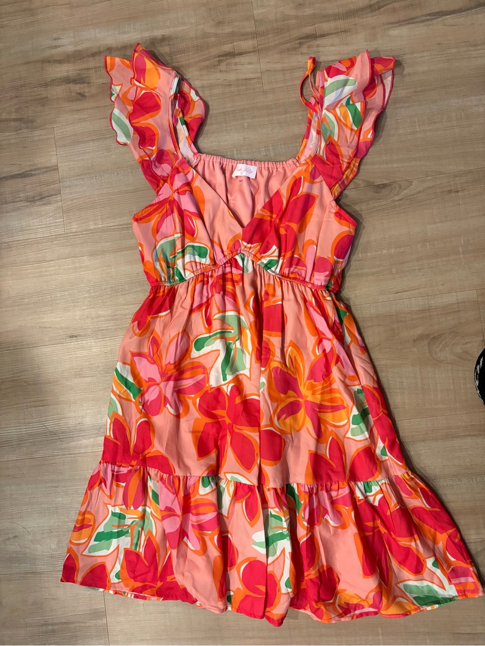 Pink Lily Pink & Orange Floral Mini Dress